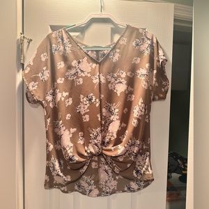 Grey floral blouse
